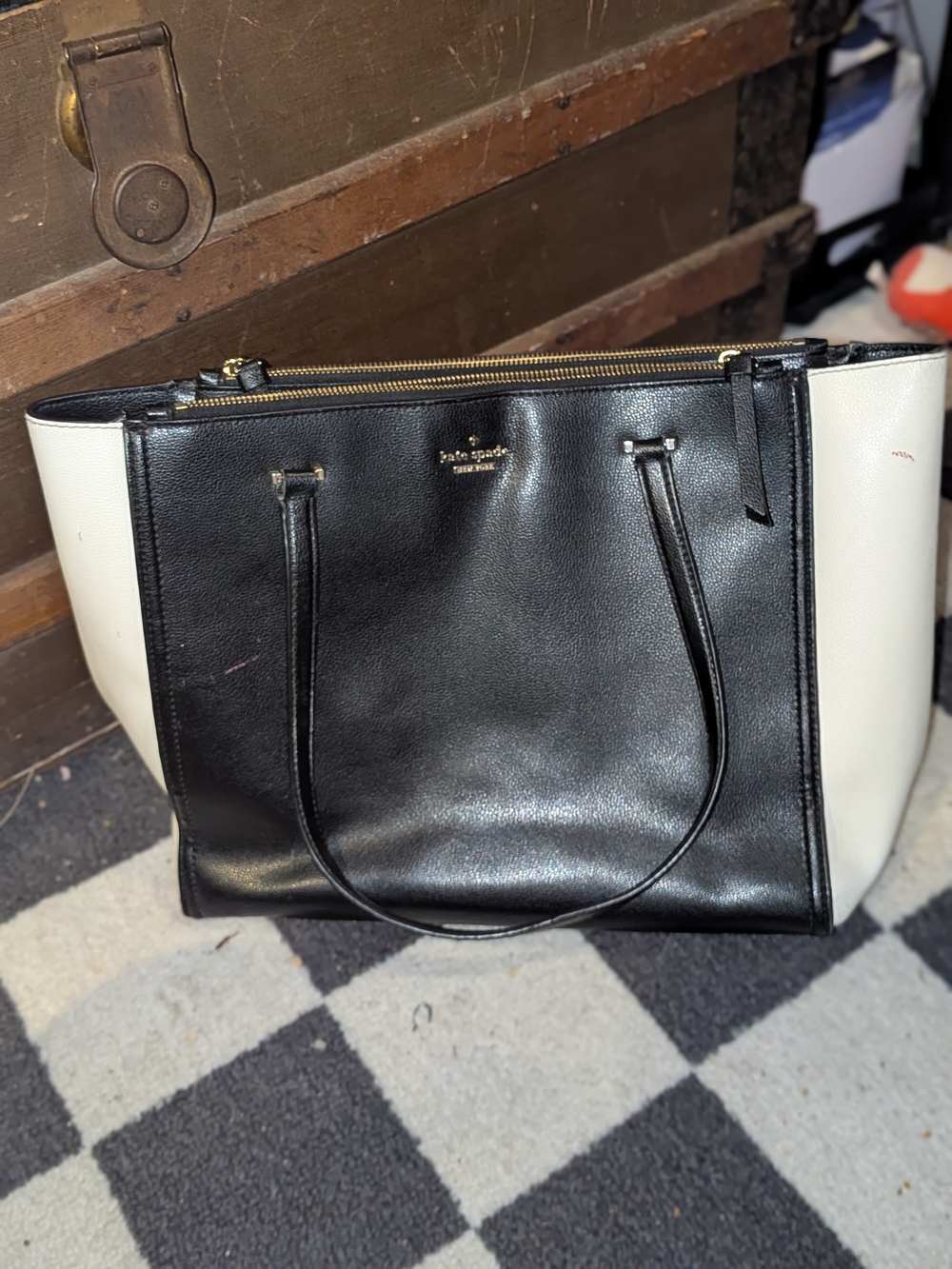 kate spade Black & White Leather Tote